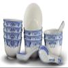 10 Pcs Fine Bone China Blue and White Chinese Soup Bowls Ceramic Porcelain Bowl, with Free 10 Porcelain Spoons Rice Bowl view 1