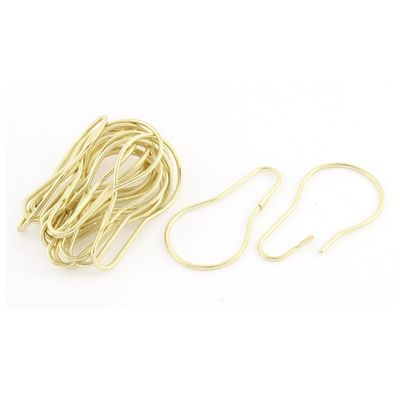 uxcell Gold Tone Calabash Shape Metal Bathroom Shower Curtain Ring Hooks 20pcs
