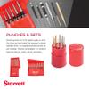 Starrett Steel Prick Punch Set with Plastic Case and Knurled Grip for Precise Positioning and Secure Holding - Hardened and Tempered Steel, 4" Length - 5-Pack - S816PC view 3