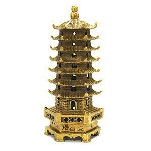 The Petite Brass Pagoda - 5" Feng Shui enhancer for protection and wealth luck