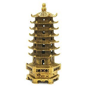The Petite Brass Pagoda - 5" Feng Shui enhancer for protection and wealth luck