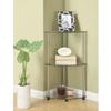 Convenience Concepts Designs2Go Classic Glass 3-Tier Corner Shelf 13.75" - Modern Media Bookshelf with Storage Shelves for Living Room, Display Storage Shelves for Family Room, Bathroom, Office, Glass/Chrome view 2