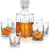 Bormioli Rocco Selecta Collection 33.75 oz. Whiskey Decanter with Glass Stopper and 6 Tumbler Glasses view 1