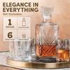 Bormioli Rocco Selecta Collection 33.75 oz. Whiskey Decanter with Glass Stopper and 6 Tumbler Glasses view 3