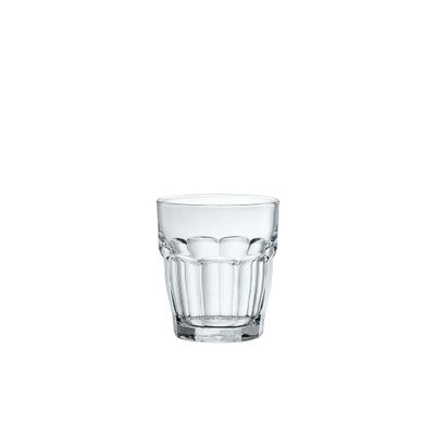 Bormioli Rocco Rock Bar 7.25 oz. Juice Stackable Tempered Beverage Glasses for Cold Drinks, Water, and Cocktails, Set of 6, Clear