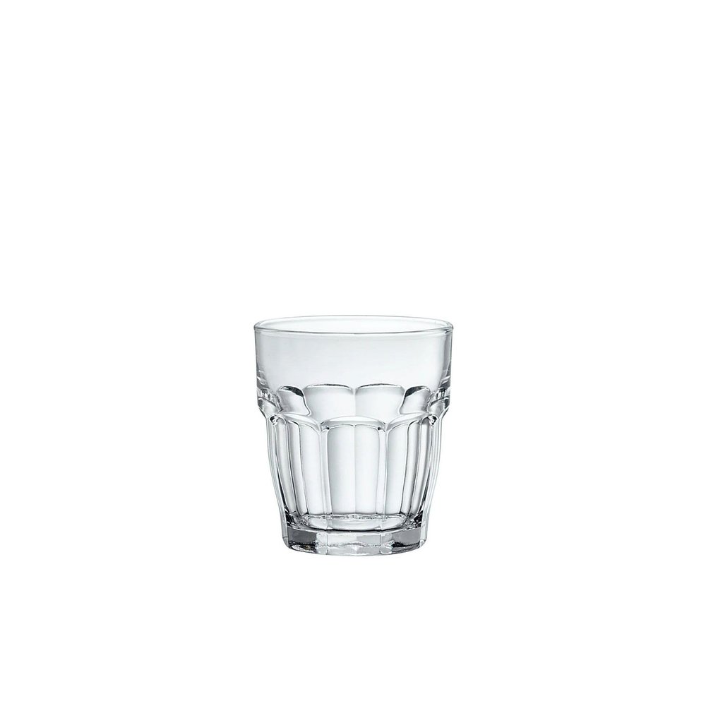 Bormioli Rocco Rock Bar 7.25 oz. Juice Stackable Tempered Beverage Glasses for Cold Drinks, Water, and Cocktails, Set of 6, Clear
