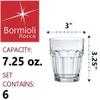 Bormioli Rocco Rock Bar 7.25 oz. Juice Stackable Tempered Beverage Glasses for Cold Drinks, Water, and Cocktails, Set of 6, Clear view 2