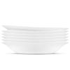 Bormioli Rocco Parma Set Of 6 Pasta Bowls And Soup Plates, 8.75 Inch Tempered Opal Glass, Clean White, Linear & Curved Design, Dishwasher Safe, Made In Spain. view 1