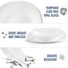 Bormioli Rocco Parma Set Of 6 Pasta Bowls And Soup Plates, 8.75 Inch Tempered Opal Glass, Clean White, Linear & Curved Design, Dishwasher Safe, Made In Spain. view 4