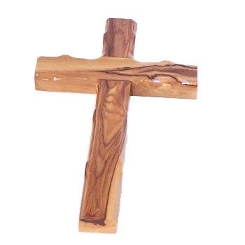 Holy Land Market Olive wood Cross from Bethlehem with a Certificate and Lord prayer card (6 Inches)