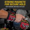 MagnoGrip Magnetic Wristband for Holding Screws, Nails, Drill Bits, Super Strong Magnets, Adjustable Strap, Essential Tool for DIYers, Handyman, Mechanics, Construction & Home Improvement - Red view 3