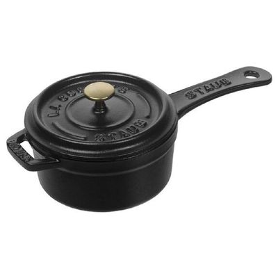staub Sauce Pan 40509-537 Small Sauce Pan, Black, 3.9 inches (10 cm), Small One-Handed, Cast Iron Pot, Japanese Authentic Sale