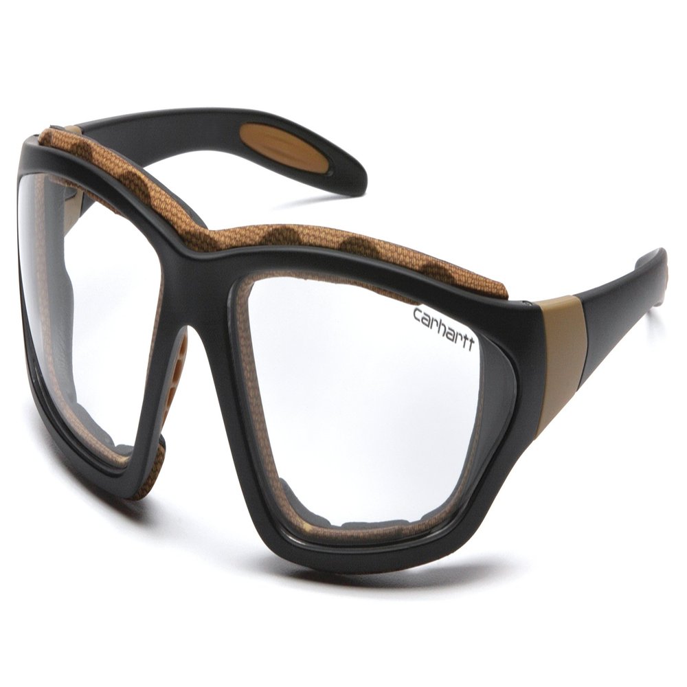 Carhartt Carthage Safety Eyewear with Vented Foam Carriage, Clear Anti-Fog Lens