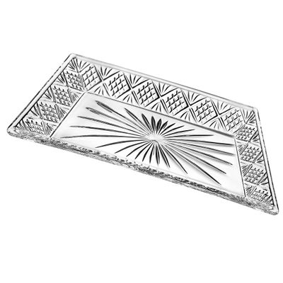 Godinger Dublin Rectangular Crystal Tray, 12 Inch x 6.5 Inch