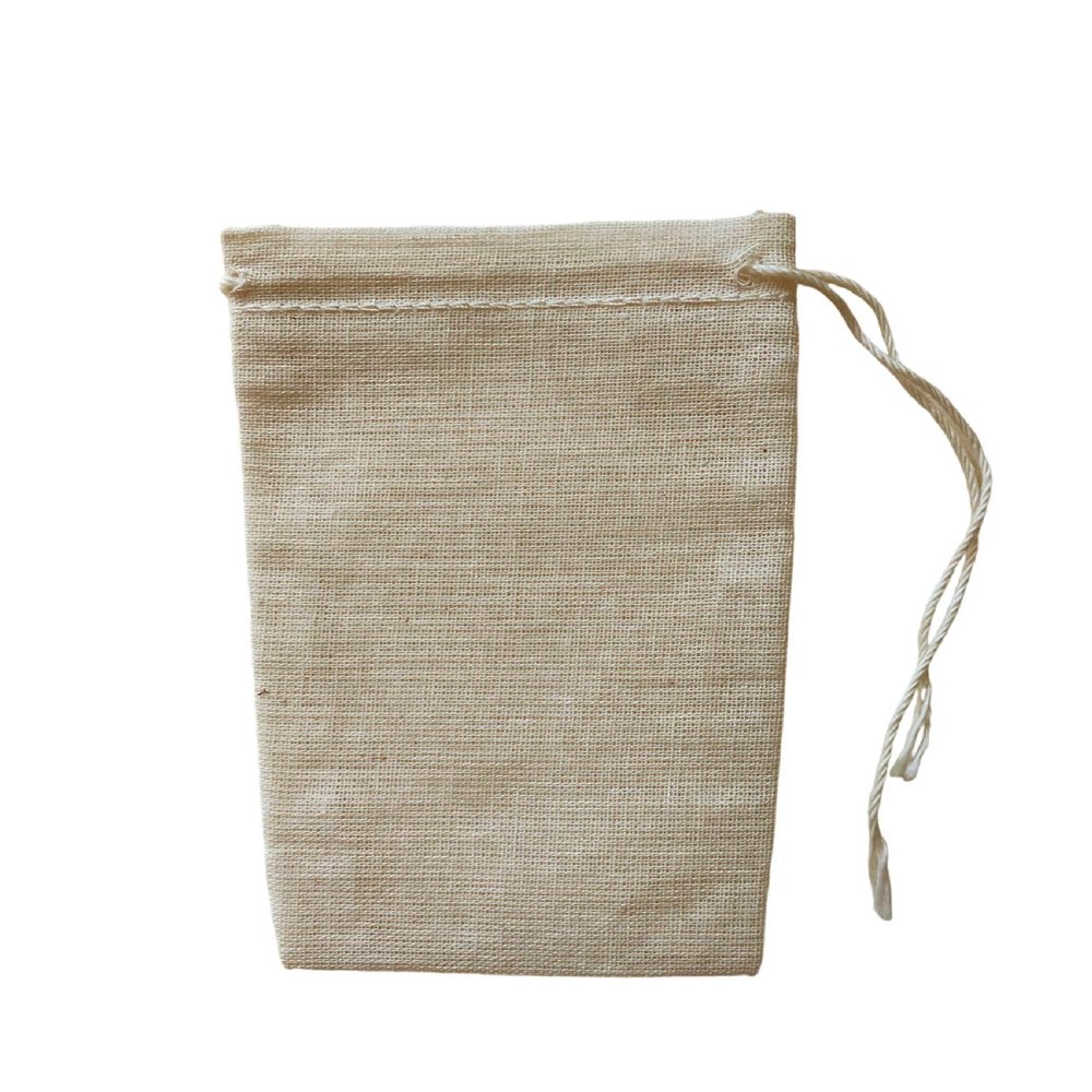 Regency Wraps 100% Cotton All-Natural Drawstring Bag, Pouches for Enclosing Bulk Spices, Tea, Potpourri, Jewelry, Crafting, Wedding Favors, 3" x 4", Pack of 4