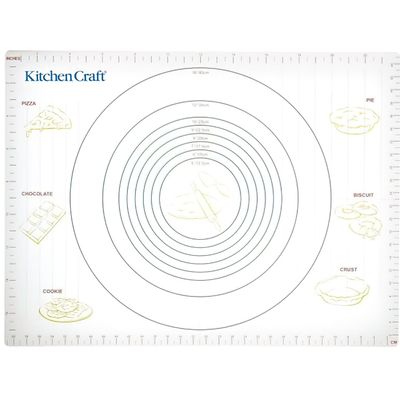KitchenCraft Non Stick Pastry Mat with Measurements, Plastic, Extra Large, 61 x 45 cm