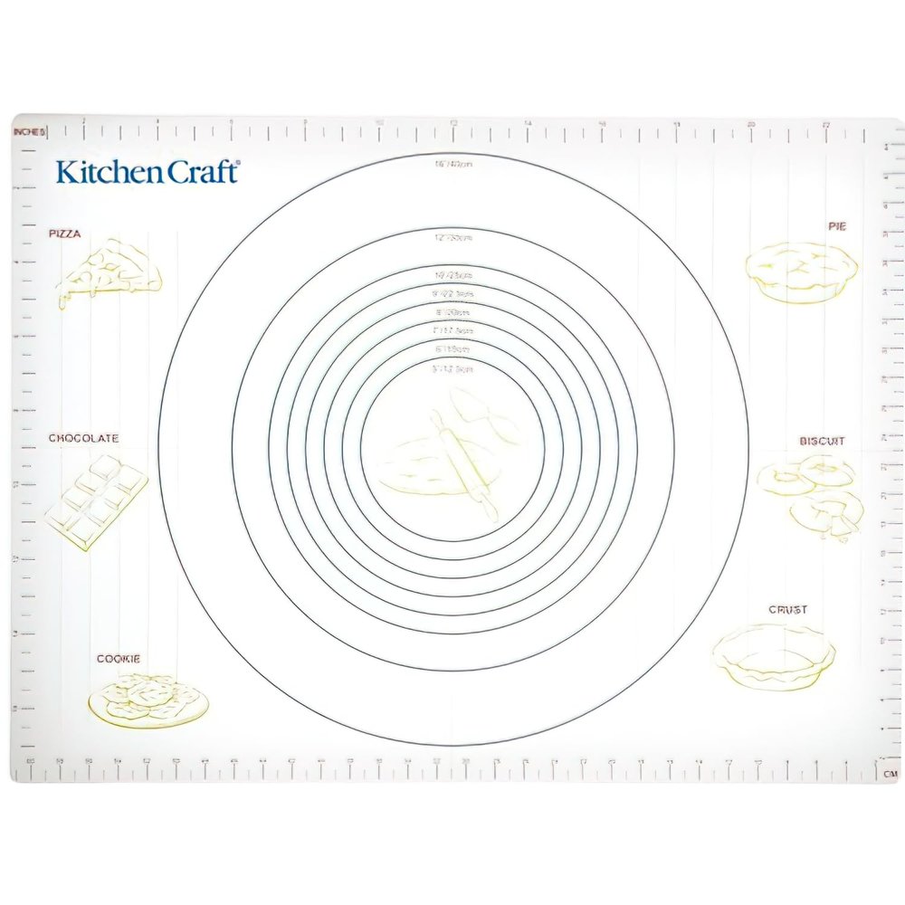 KitchenCraft Non Stick Pastry Mat with Measurements, Plastic, Extra Large, 61 x 45 cm