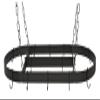 Rogar Black Oval Pot Rack with Center Bar 34-in. view 1