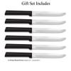 RADA Cutlery Six Utility/Steak Knives Gift Set (G206), 6-Piece Knife Set, Stainless Steel Blades, Made in USA, Black Handles view 2
