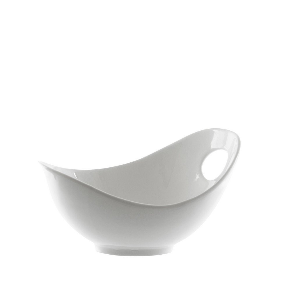 10 Strawberry Street Whittier 7.75"/24 Oz Fruit Bowl with Cut Out, Set of 4, White