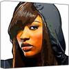Jazmine Sullivan - Pop Art Print (Multicolour; White Background) 50 x 50 x 2.5 cm Large Square Deep Box Canvas Art Print for Living Room view 1