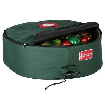 TreeKeeper [36 Inch Wreath Storage Container] - for Christmas Wreath up to 36 Inches in Diameter | Bag Hooks Directly to Your Wire Wreath Frames to Prevent Sagging and Deformed Wreaths (36-Inch)