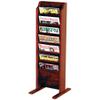 Wooden Mallet 7-Pocket Cascade Free-Standing Magazine Rack, Mahogany view 1