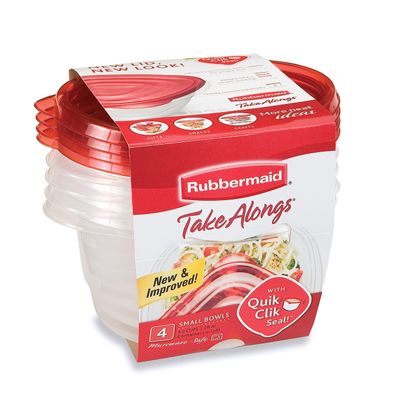 Rubbermaid Storage Bowls, 3.2 Cup, Red,(Pack of 4)