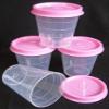 Tupperware Vintage Square Spice Containers Set of 4, Clear with Light Pink Seals, 4L, Leak Proof, BPA Free view 1