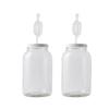 FastRack 1 Gallon Mason Jar Wide Mouth & Twin Bubble Airlock (Pack of 2) | for Fermentation, Pickling, Brewing & Dry Storage  BPA-Free One Gallon Glass Jar with Lid view 1