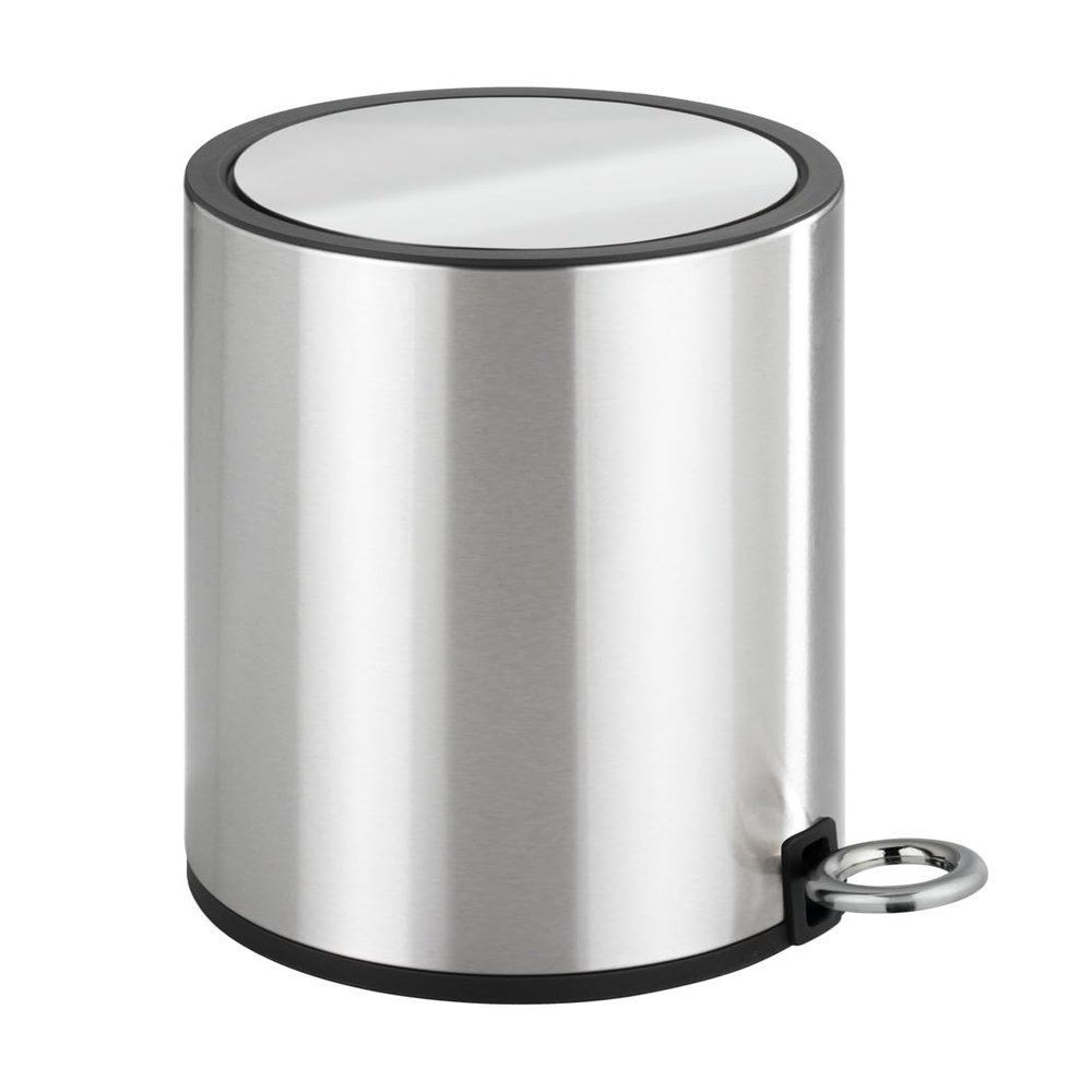 WENKO Pedal bin Monza of Stainless Steel 3l Shiny, 18.5 x 24.5 x 25.5 cm, Glossy