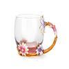 Bestbling Creative Handmade Enamel Home Decration Enamel Flower Crystal Glass Coffee Tea Water Cup (32CL, Chrysanthemum) view 1