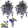 TWO 3' Artificial Wisteria Hanging Flower Bushes, with No Pot, view 1