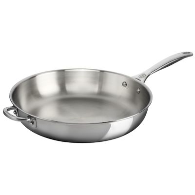 Le Creuset Tri-Ply Stainless Steel 12.5" Deep Fry Pan with Helper Handle