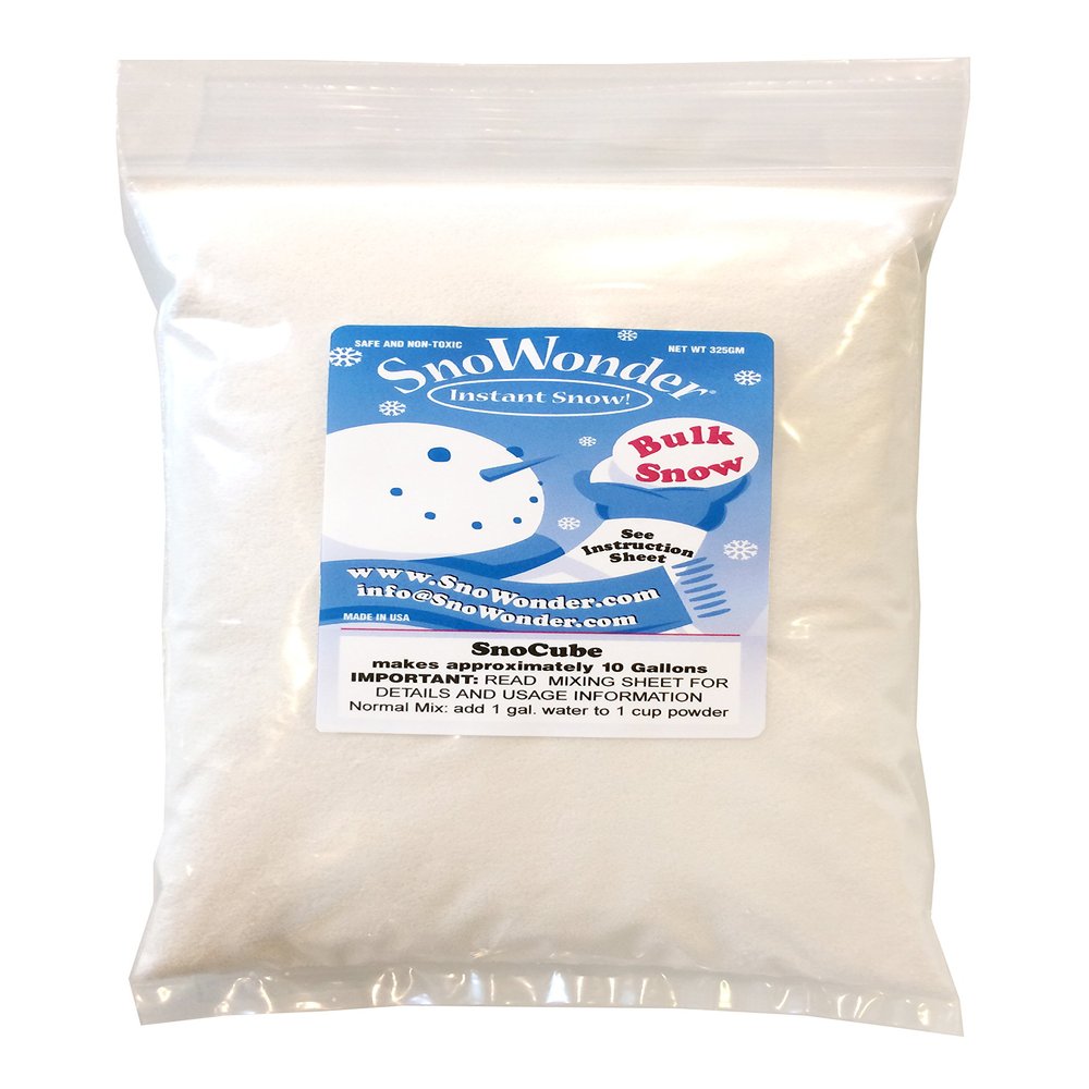 SnoWonder Instant Snow Fake Artificial Snow, Also Great for Making Cloud Slime - Mix Makes 60 Gallons of Fake Snow