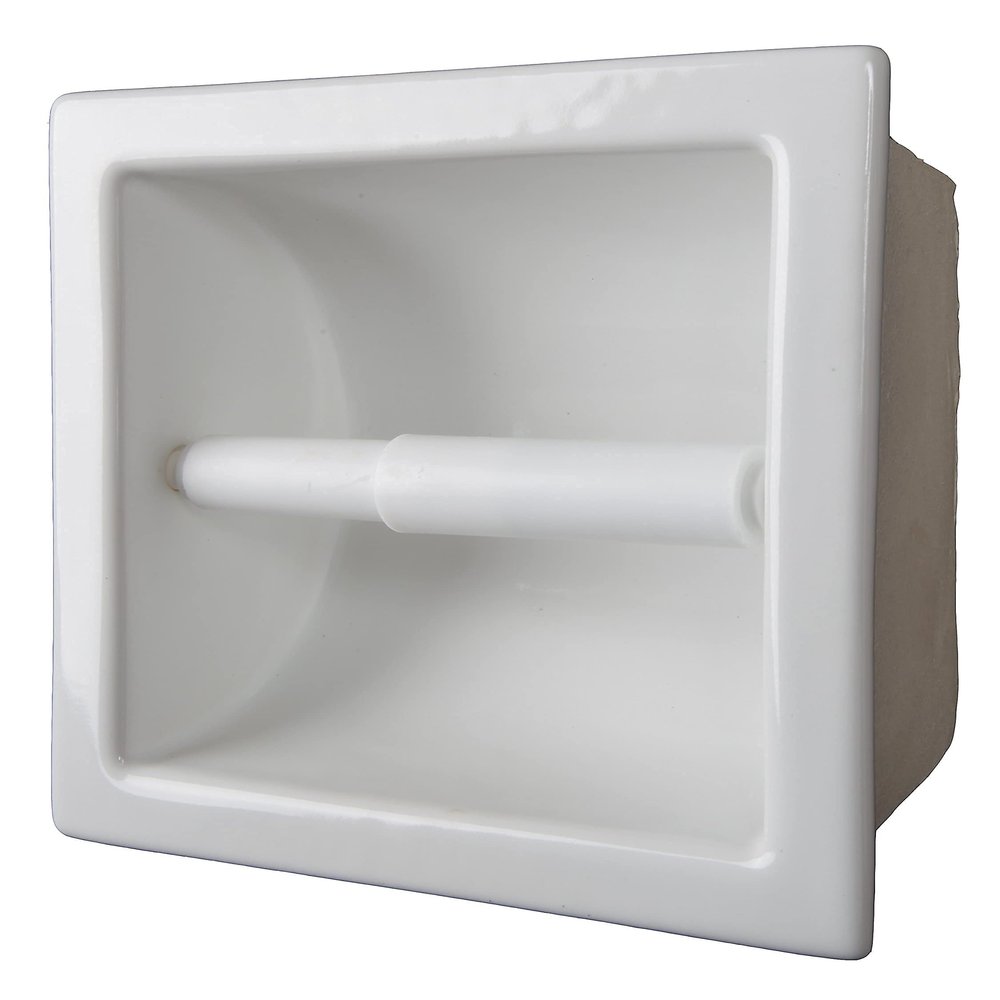 Handmade Custom T/P USA Made T/P Recessed Ceramic Bathroom Toilet Paper Holder USA Made, Easy to Install, Easy to Clean, Sanitary, Will not Rust or Black Mold T/P