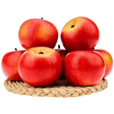 Gresorth 6pcs Lifelike Artificial Red Apple Decoration Faux Fake Apples Ornament Realistic Fruit Model for Home House Kitchen Cabinet