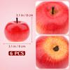 Gresorth 6pcs Lifelike Artificial Red Apple Decoration Faux Fake Apples Ornament Realistic Fruit Model for Home House Kitchen Cabinet view 2