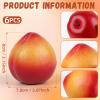 Gresorth 6pcs Artificial Peach Decoration Fake Nectarine Fruit Display Faux Lifelike Fruits Ornament Home Party Kitchen Christmas view 2