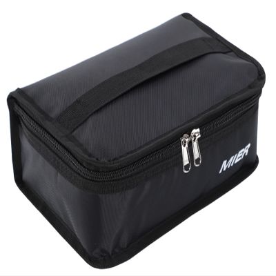 MIER Small Lunch Bag for Kids & Adults Compact Insulated Lunch Box Portable Thermal Mini Cooler for Work School Travel, Black