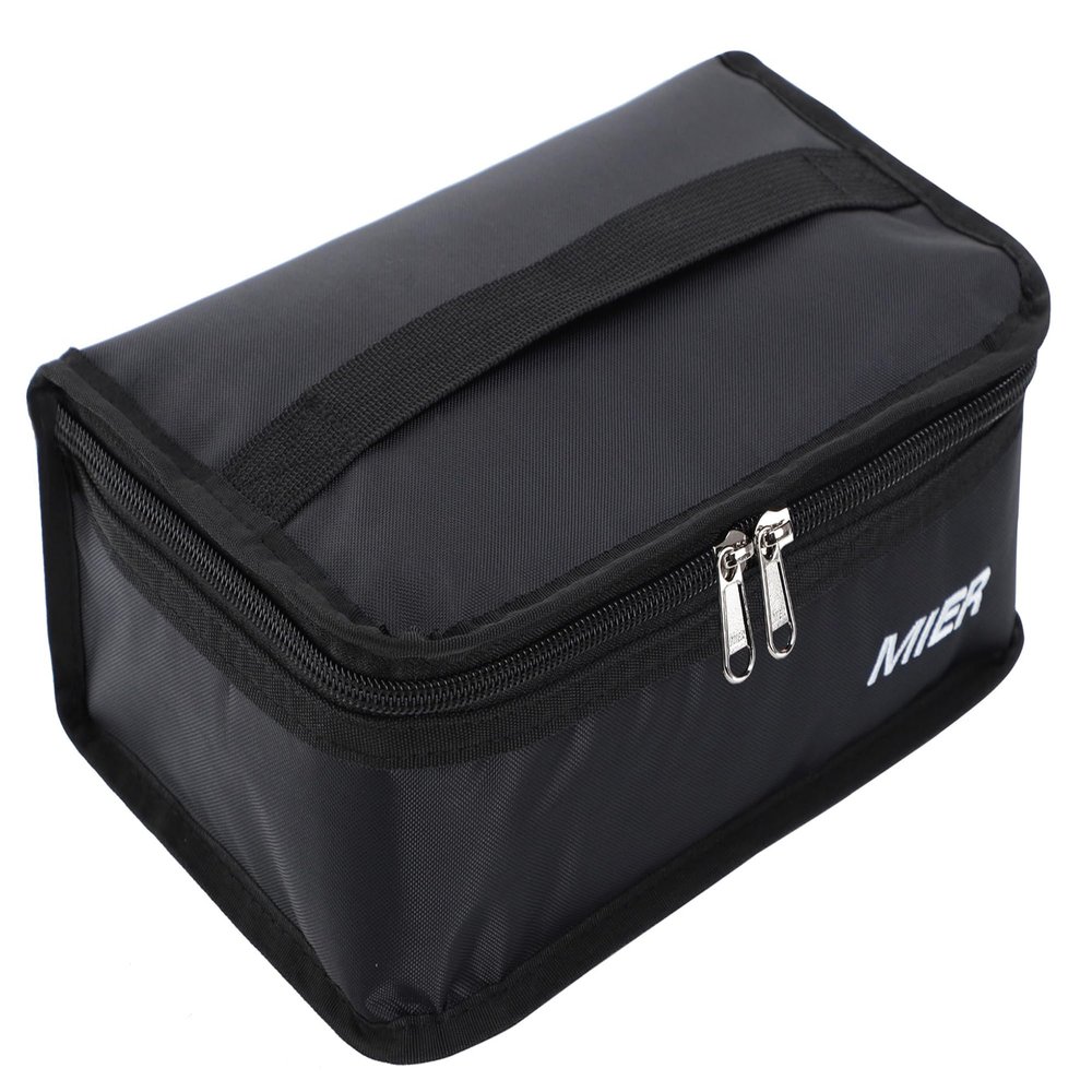 MIER Small Lunch Bag for Kids & Adults Compact Insulated Lunch Box Portable Thermal Mini Cooler for Work School Travel, Black