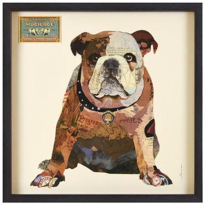 Empire Art Direct Men's Best Bully Dimensional Collage Framed Graphic Paper Under Glass Wall Art by Alex Zeng Ready to Hang, 25" x 25"