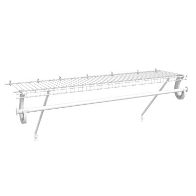 ClosetMaid 5631 SuperSlide Ventilated Shelf Kit with Closet Rod, 4-Foot x 12-Inch, White