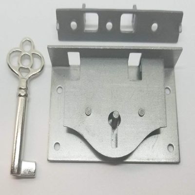 Half Mortise Chest Lid Lock With Key M1808 Overall 1-9/16"High X 2-9/16"Wide