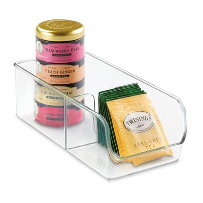 iDesign Linus Spice Packet Organizer Bin for Kitchen Pantry, Cabinet, Countertops - Clear Large