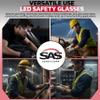 LED Inspector Safety Glasses | Protective Eyewear | Black Frame, Polycarbonate Clear Frames | Low to High Impact | Built-In LED Lights | 99.9% UV Protection | Woodworking, Construction, Mechanic view 4