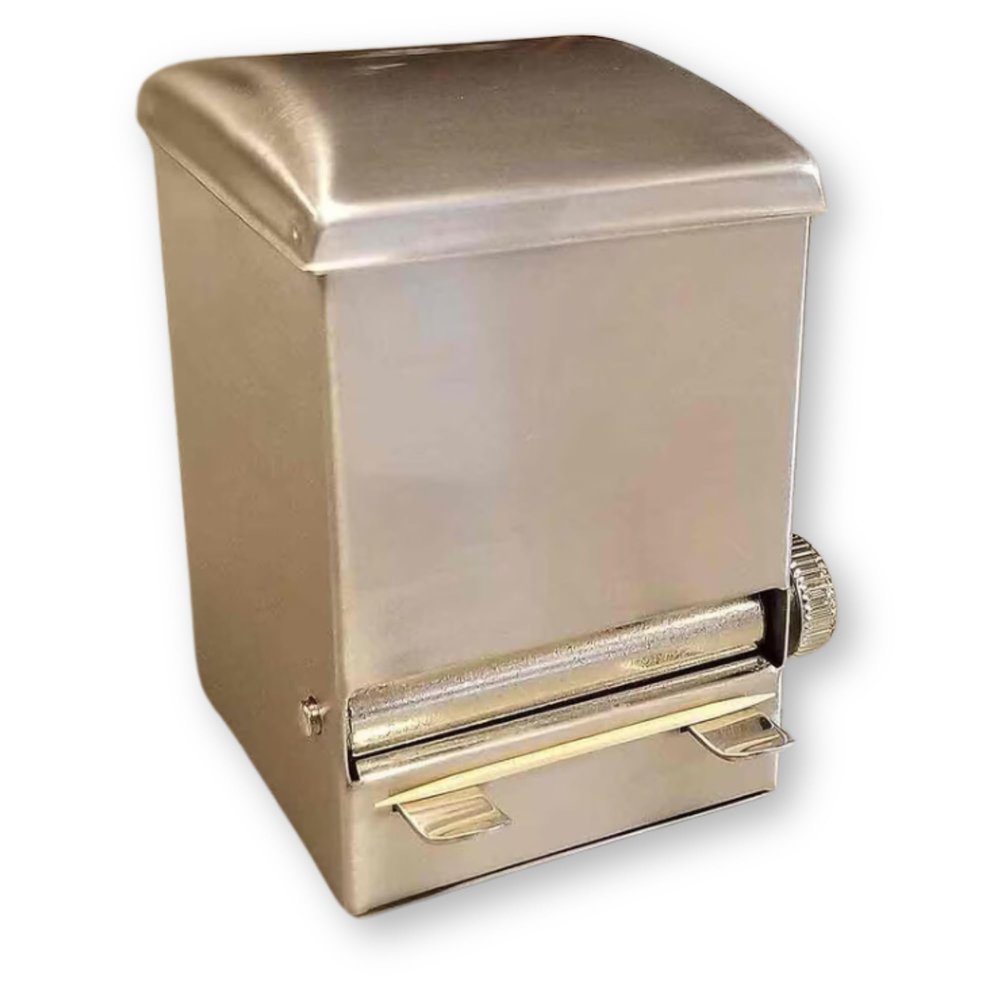 TableCraft 236 Toothpick Dispenser, Stainless Steel, Top-Loading Design, Holds Unwrapped Toothpicks, Compact 4.75" Size, Silver Finish