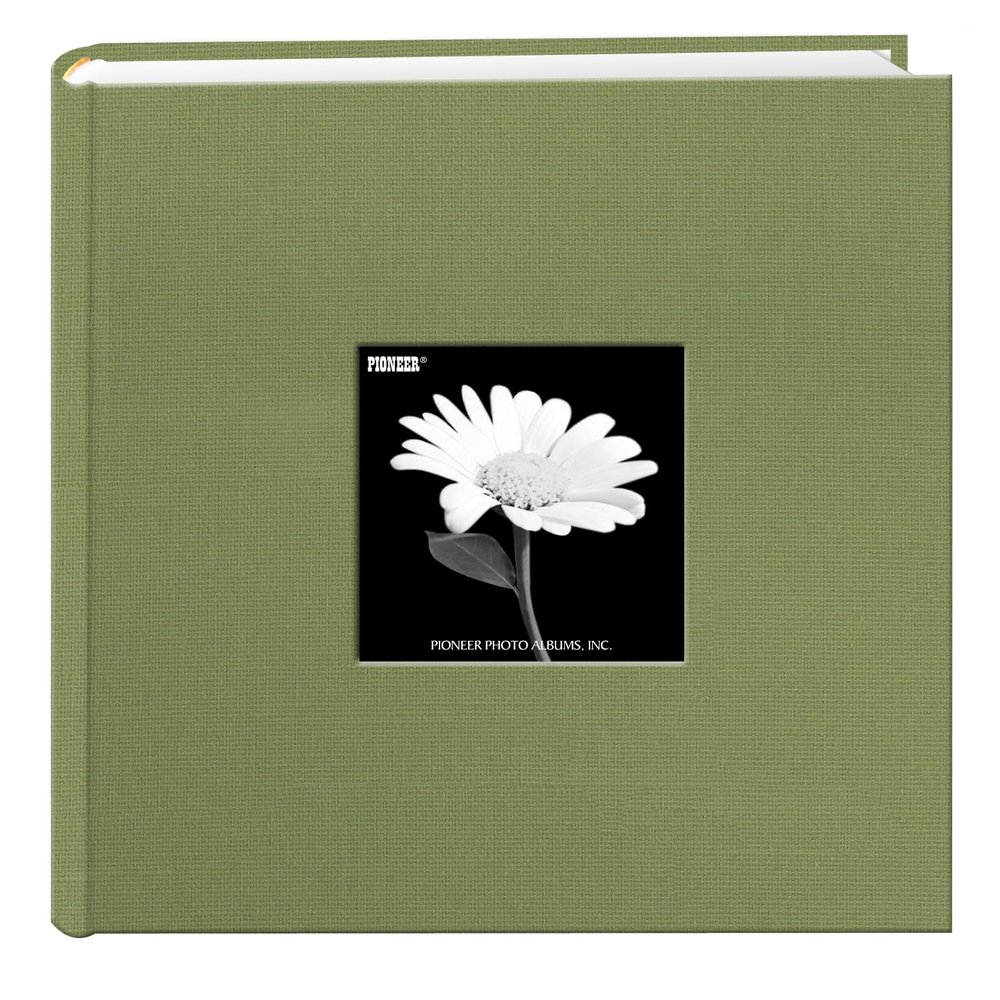 Fabric Frame Cover Photo Album 200 Pockets Hold 4x6 Photos, Sage Green