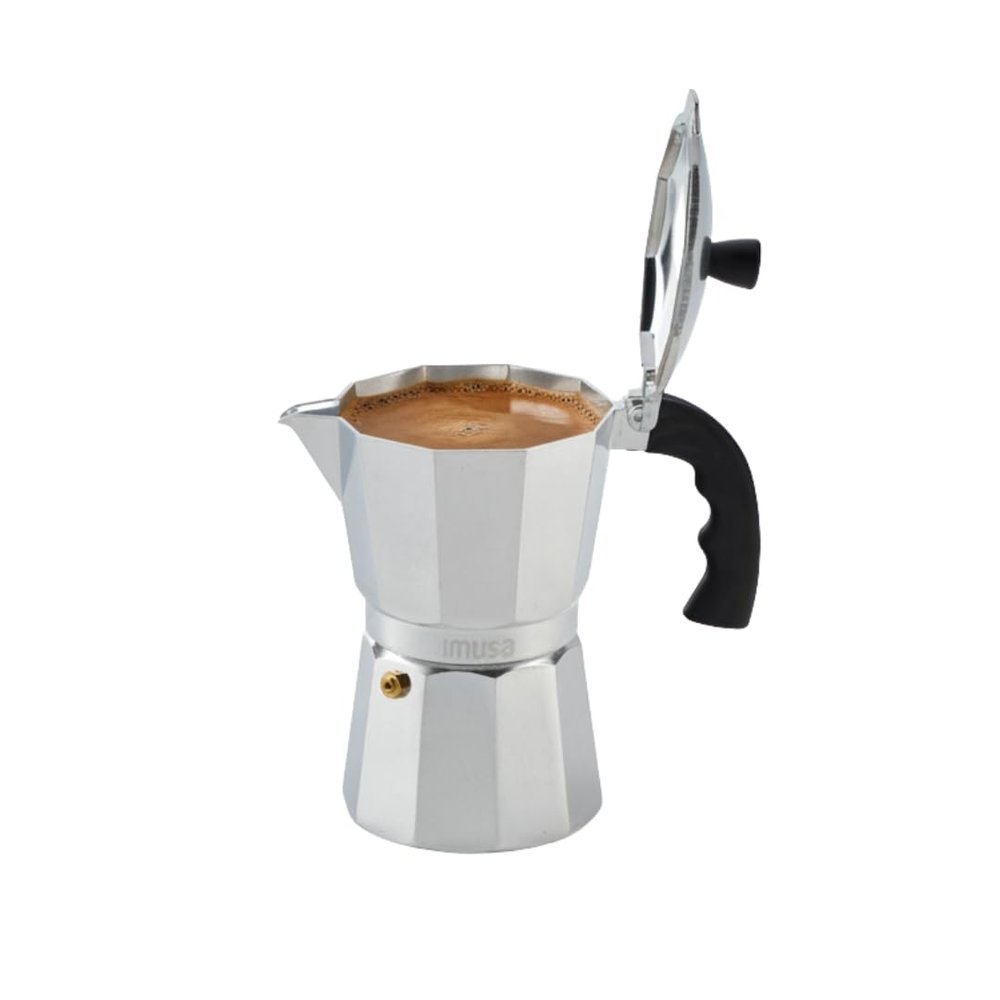 Imusa USA Aluminum Stovetop 6-cup Espresso Maker (B120-43V), Silver