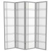 Red Lantern 6 ft. Tall Double Cross Shoji Screen - Grey - 4 Panels view 1